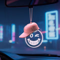 Smiley Hat Car Hanging Charm — Color-Changing LED Ambient Light