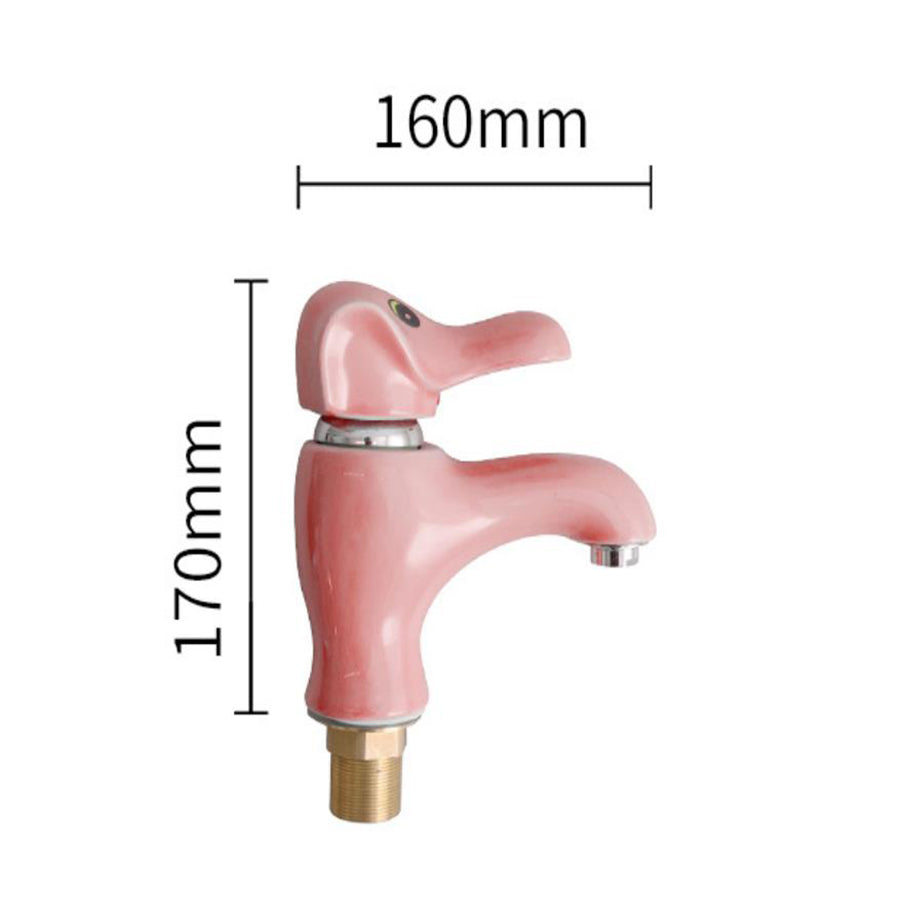 Cartoon Elephant Ceramic Kids Faucet — Cute Bathroom Basin Tap for Children