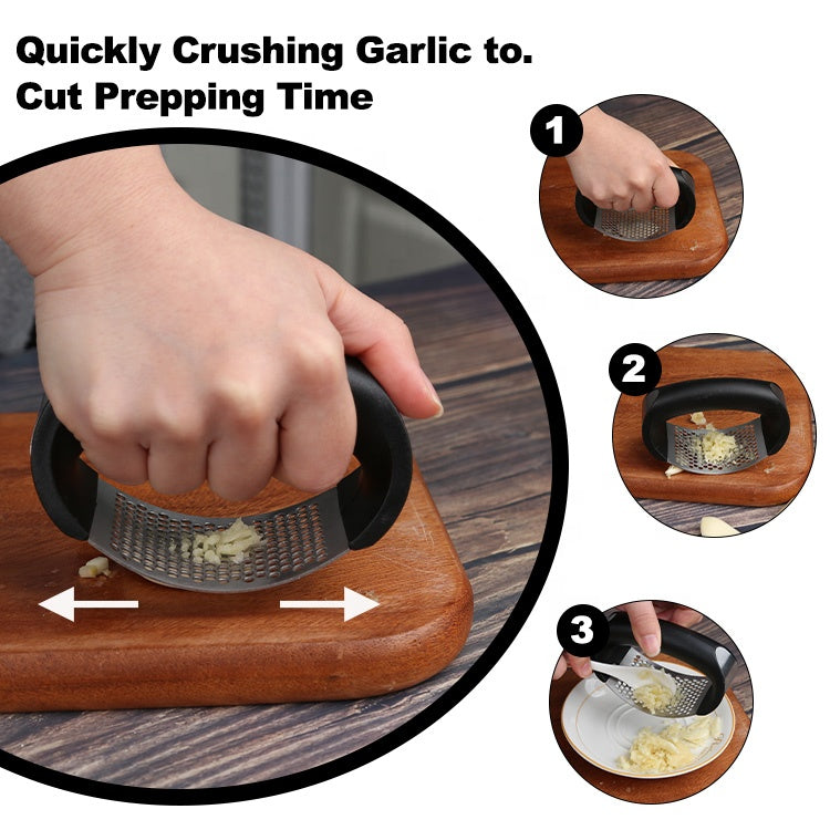 Rocking Garlic Mincer — Stainless Steel Hand Roller, No Press, No Smell, Fresh Every Time