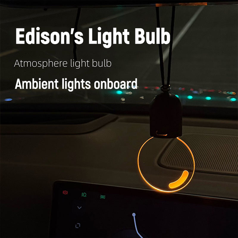 Smiley Face Hanging Car Light — Warm Glow LED Ambient Lamp