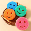 Color-Changing Smile Sponge — Dual-Sided Temperature-Sensitive Scrubber, Non-Scratch Kitchen & Bathroom Cleaning Tool