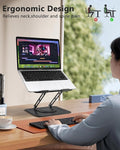 Ergonomic Laptop Stand — Adjustable Foldable Aluminum Riser with 360° Rotation