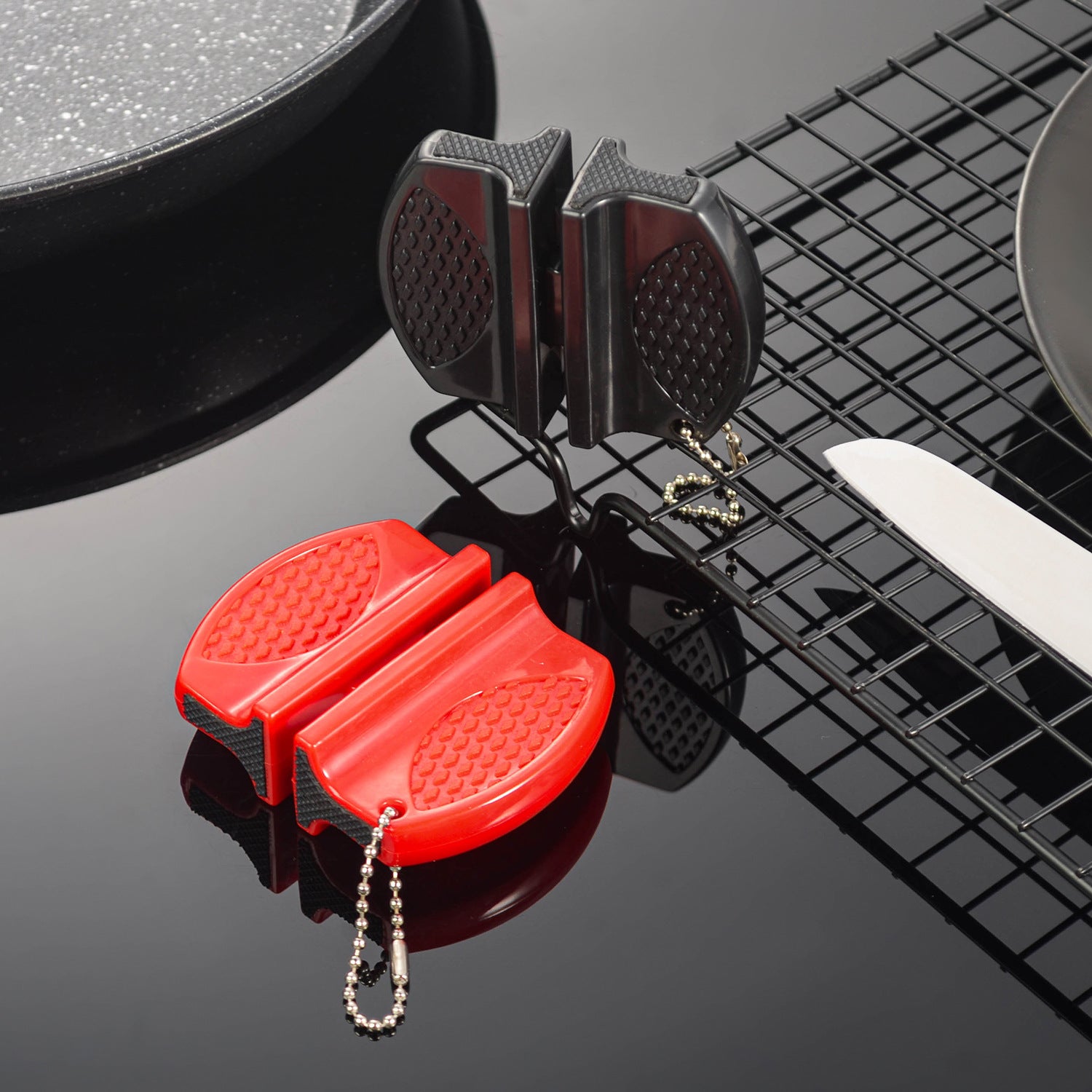Butterfly Pocket Knife Sharpener — Compact Ceramic Tool for Kitchen & Camping